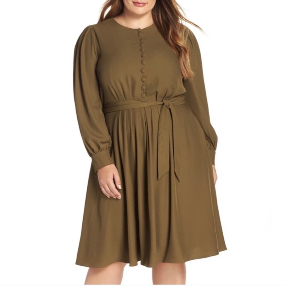 gal meets glam olive madelyn crepe dress size 20
